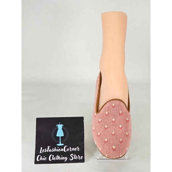 Zalo Women's Pink Flower Print Slip-On Loafers With Brown Leather Trim Sz 8 191 - Picture 12 of 14